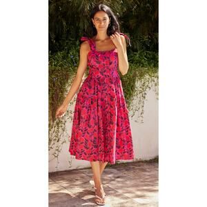 Kopal Floral Dreaming Pink Sleeveless Ahana Button Down Maxi Dress Size XS‎
